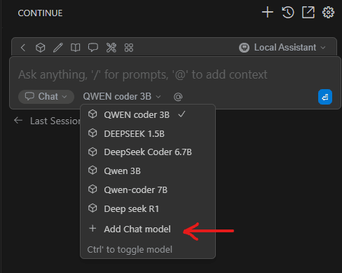 Chat Example of continue