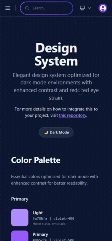 Mobile experience of the Next.js Starter Shell showing responsive navigation and touch-friendly interactions
